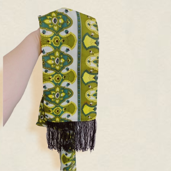 Vintage 70s festival scarf with fringe - Picture 1 of 4